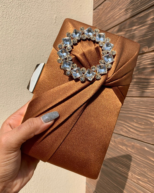 ARENA SATIN CLUTCHES - Dusty